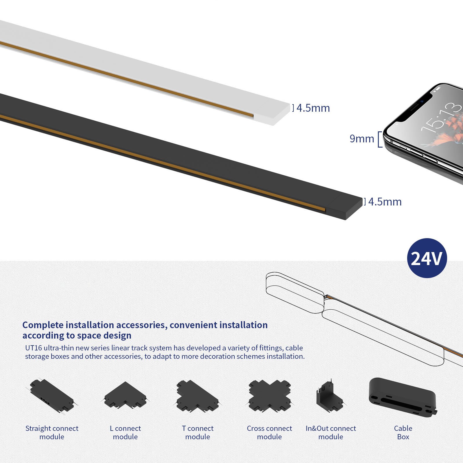 DGLUX Mobile Zoomable Recessed Suspend Embedded Dc12- 24v Mini Smart Dimmable Led Track Spot Light Track Light Magnetric