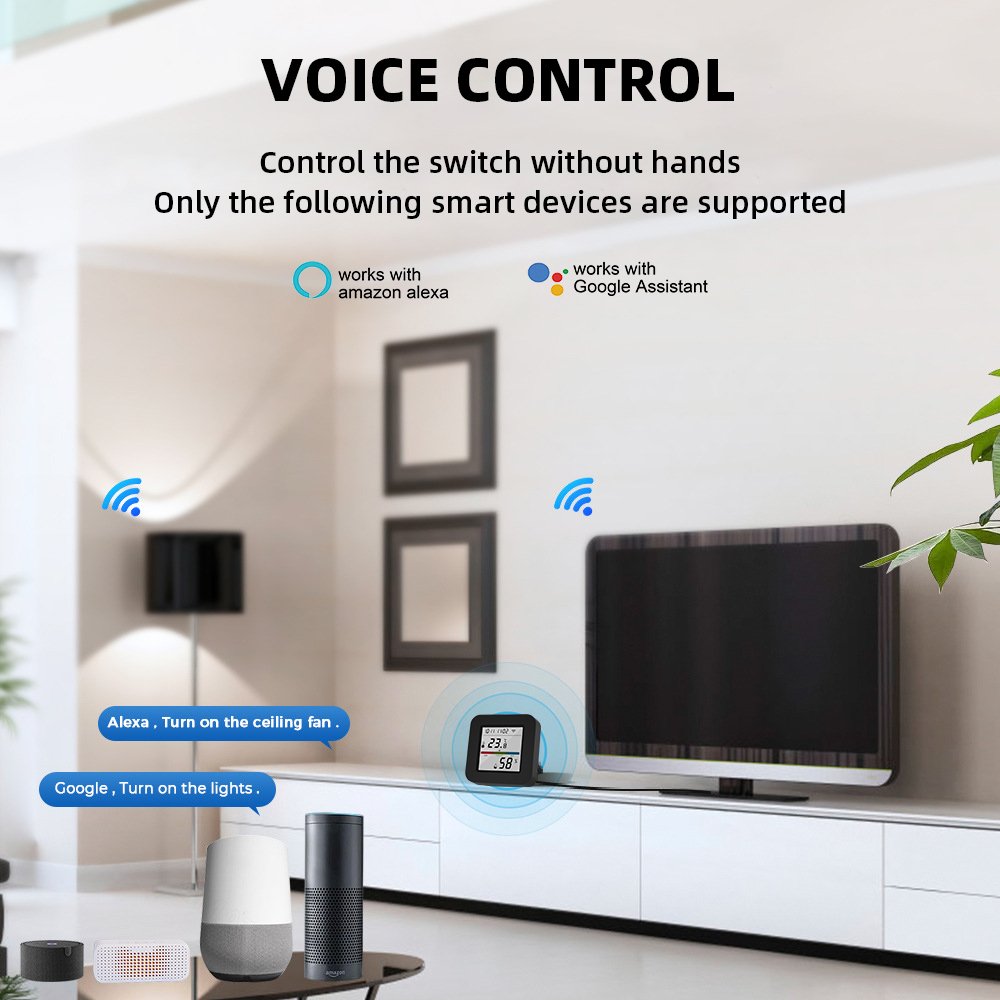 WALE Tuya Universal Smart WiFi IR Infrared Remote Control Learning Code Temperature Humidity Monitor for Air Conditioner on OFF