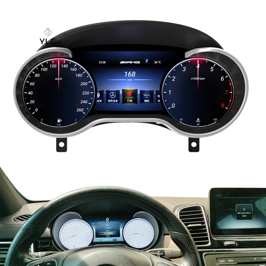 YLC LCD Dashboard Screen 1920*720p Plug and Play Upgrade Auto Meter for Mercedes Benz G GLE GLS ML GL X166 W166 Digital Cluster
