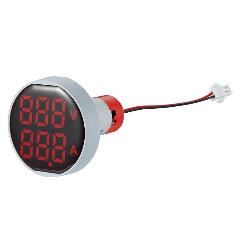 TJELC 50MM Digital Display Round Voltmeter Ammeter Indicator Pilot Lamp
