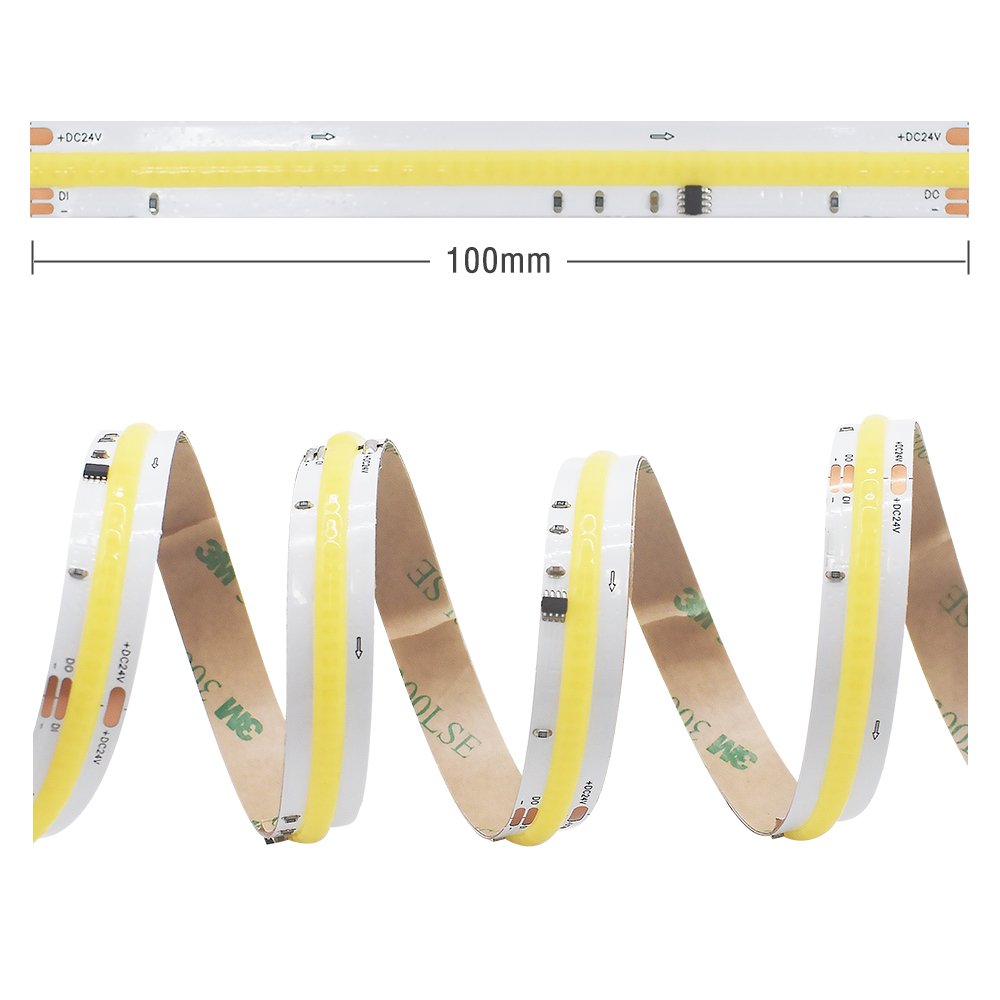 Pixel Running Water Effect COB LED Strip Light White Addressable Flowing 16703 COB LED Strip Chasing Horse Running Water COB 24V