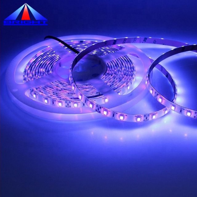 Wholesale DC12/24V 16.4ft 5M UV 395-405nm Ultraviolet Led Strip 2835 SMD Purple 600 LED Flex Strip Light