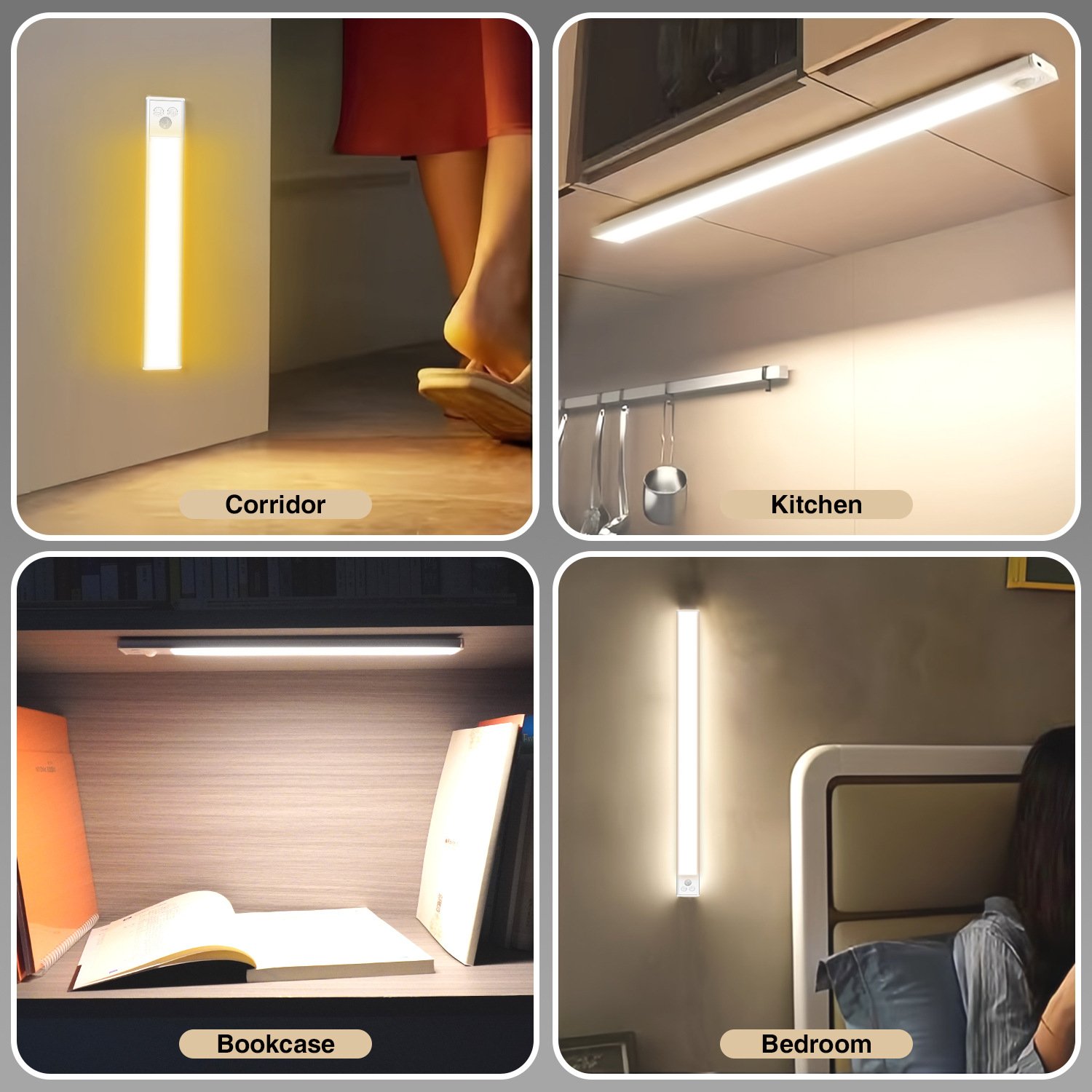 Tsinye Ultra-thin Intelligent Human Body Sensing Led Light Strip Magnetic Self-adhesive Wardrobe Light Strip Rechargeable