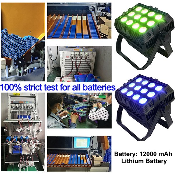 Grace RGBWAUv 6in1 Battery Wireless WiFi LED Par Can Waterproof Outdoor DMX Par Stage Light