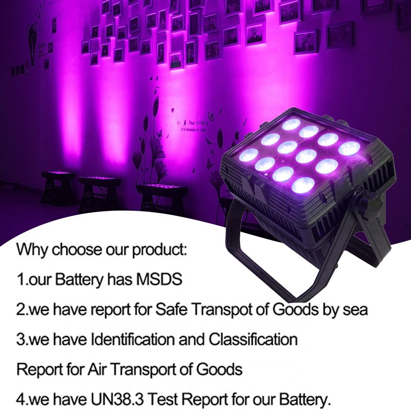 Grace RGBWAUv 6in1 Battery Wireless WiFi LED Par Can Waterproof Outdoor DMX Par Stage Light