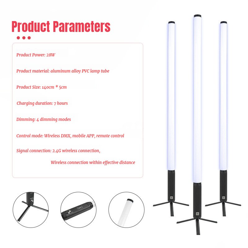 LED Outdoor Wireless Battery 360 Degree Luminous Pixel Tube, Bar, KTV, Microphone Stage Lighting