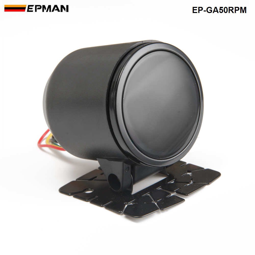 EPMAN Car Motor Auto 2" 52mm Digital Smoked 20 LED RPM Tacho Tachometer Gauge Meter with Bracket EP-GA50RPM