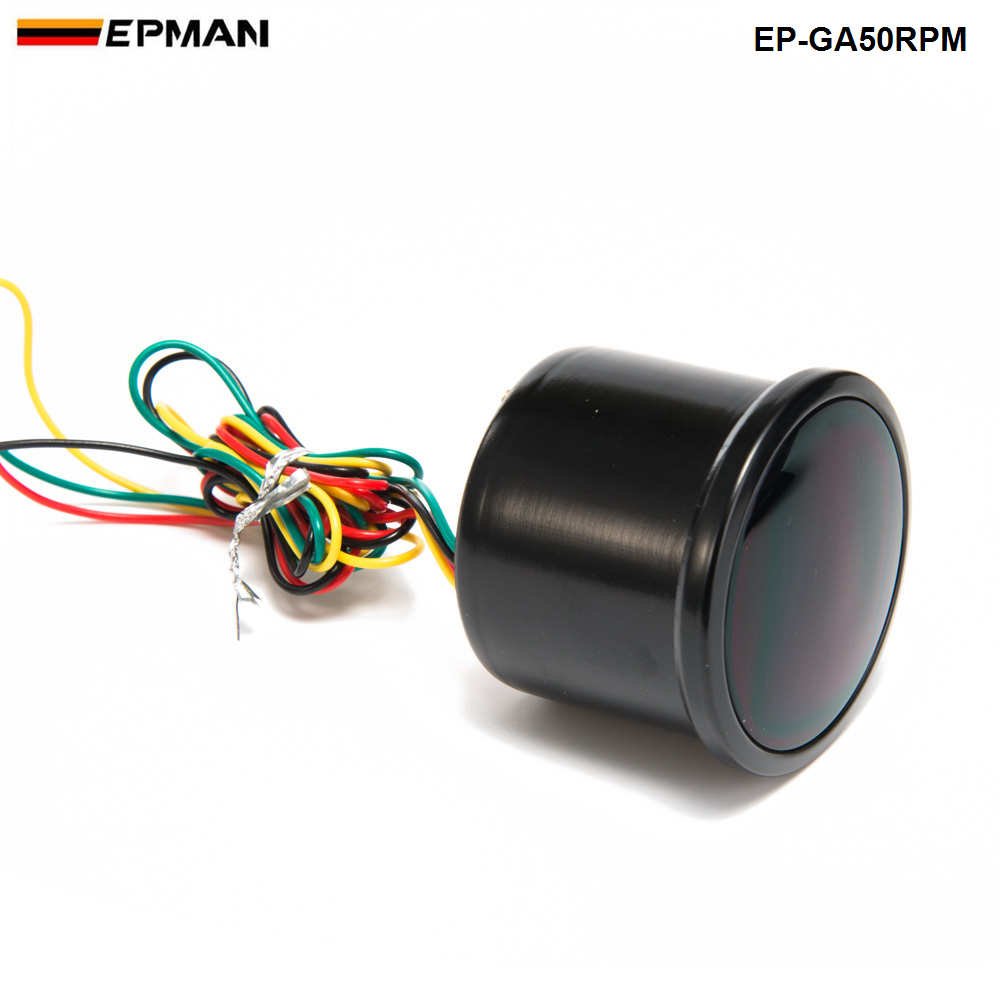 EPMAN Car Motor Auto 2" 52mm Digital Smoked 20 LED RPM Tacho Tachometer Gauge Meter with Bracket EP-GA50RPM