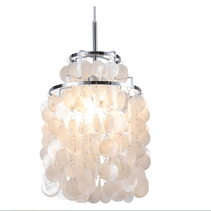 Indoor Decoration Natural Shell Wind Chime Simple European Pendant Romantic Round Seashell Chandelier Pendant Light