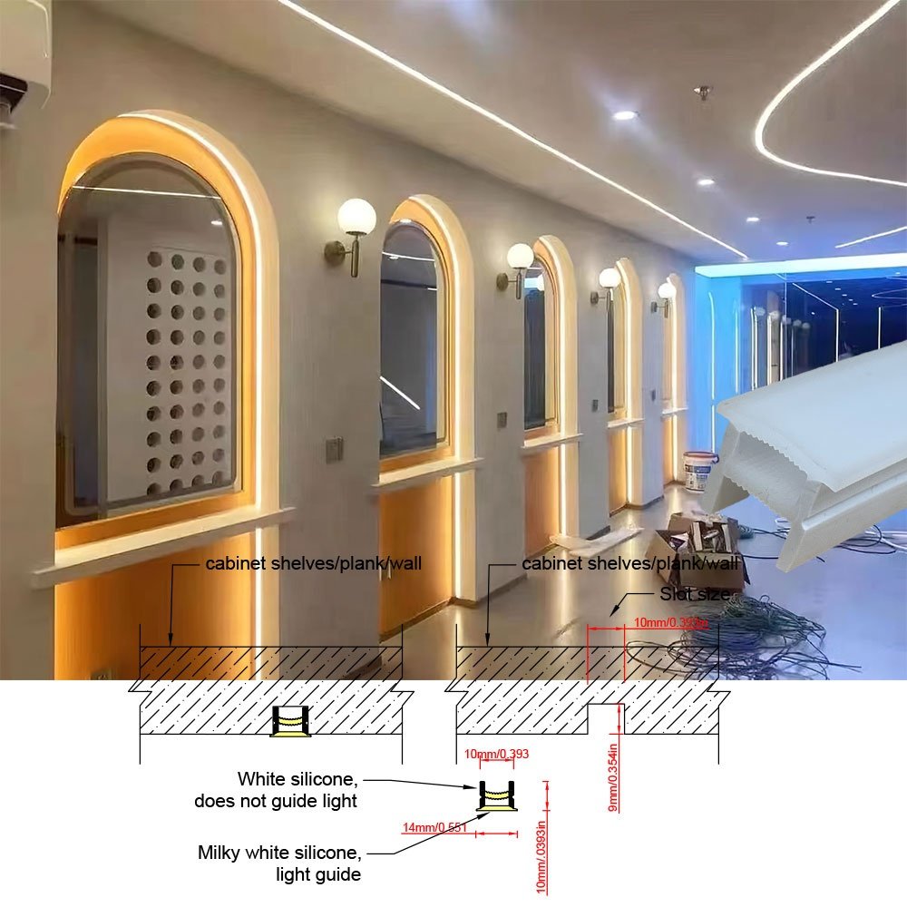 Silicone Flexible LED Neon Tube Cabinet Bookcase Wine Cabinet Ceiling Wall Decoration Light English