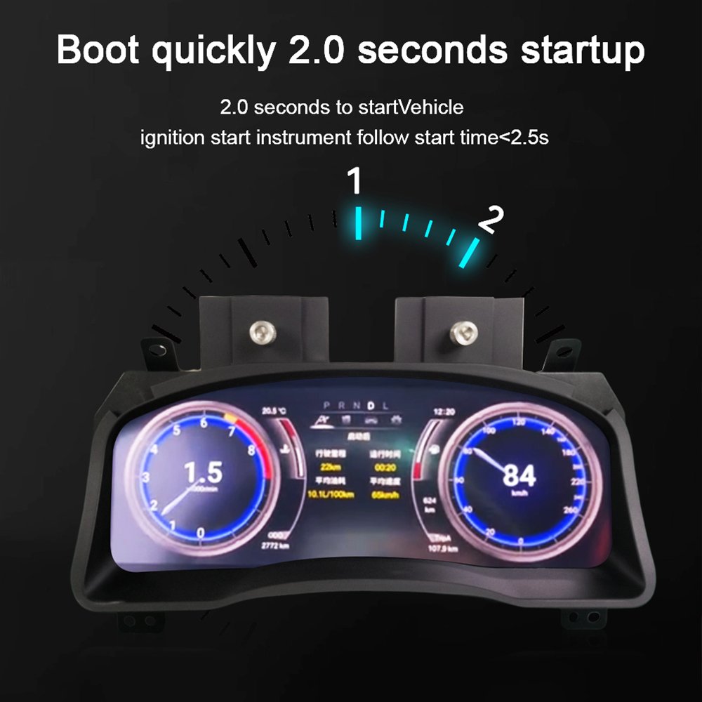 Digital Cluster Virtual Cockpit Car Multimedia Player for Toyota Land Cruiser Prado 120 GX470 Dashboard Speed Meter Screen 12.3