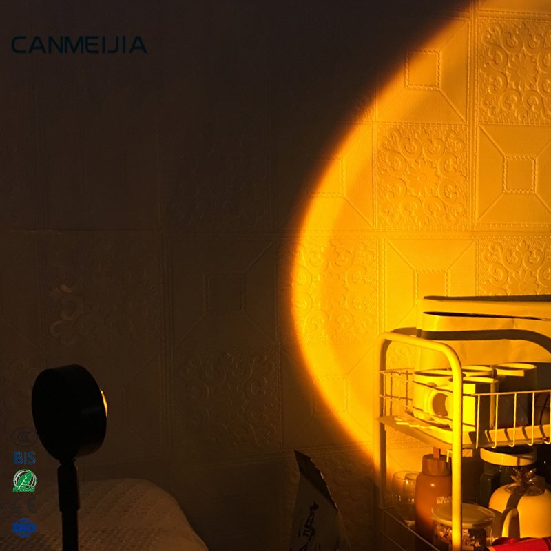 Mini UFO USB Charging Night Light Sunset Atmosph Table Lamp Projector Rainbow Sun Red Sunset Projection Lamp Sunset Light