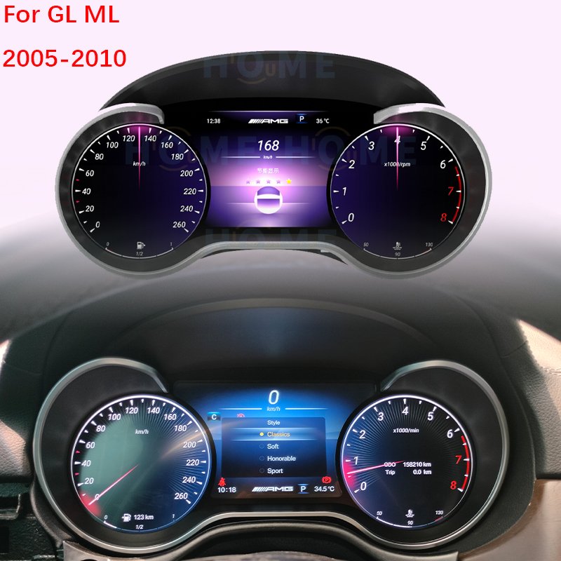 Digital Dashboard Panel Virtual Instrument Cluster CockPit LCD Speedometer for Mercedes Benz ML W164 GL ML350 AMG 2005 - 2010