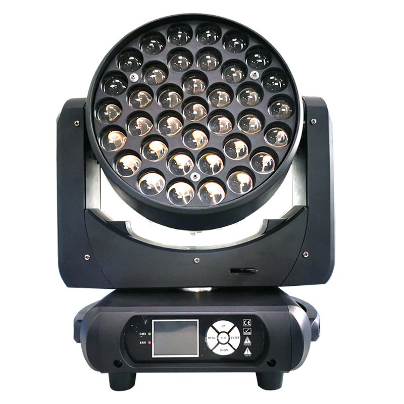 Lyre 37X15W RGBW 4in1 Full Color Zoom Wash Moving Head Lights Cabeza Movil Wash with Circle Pixel for Audio Video & Lighting