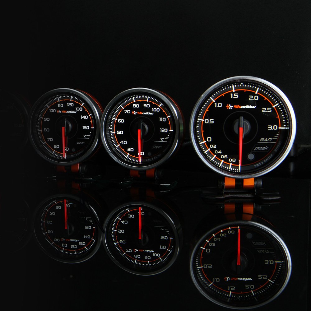 High Quality Racing Gauge Auto Meter 2.5 Inch 60mm and Smoked Black Face Car Boost Meter 3 Bar