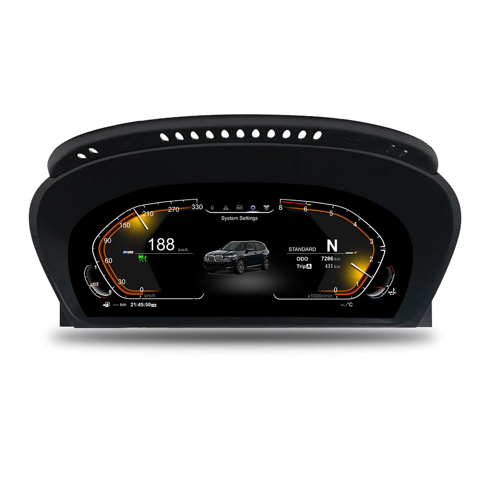 ZLH 12.3" LCD Speedometer Digital Dashboard Cluster Speed Meter Screen Auto Meter for BMW 5 Series E60 E61 2003 - 2009 LINUX