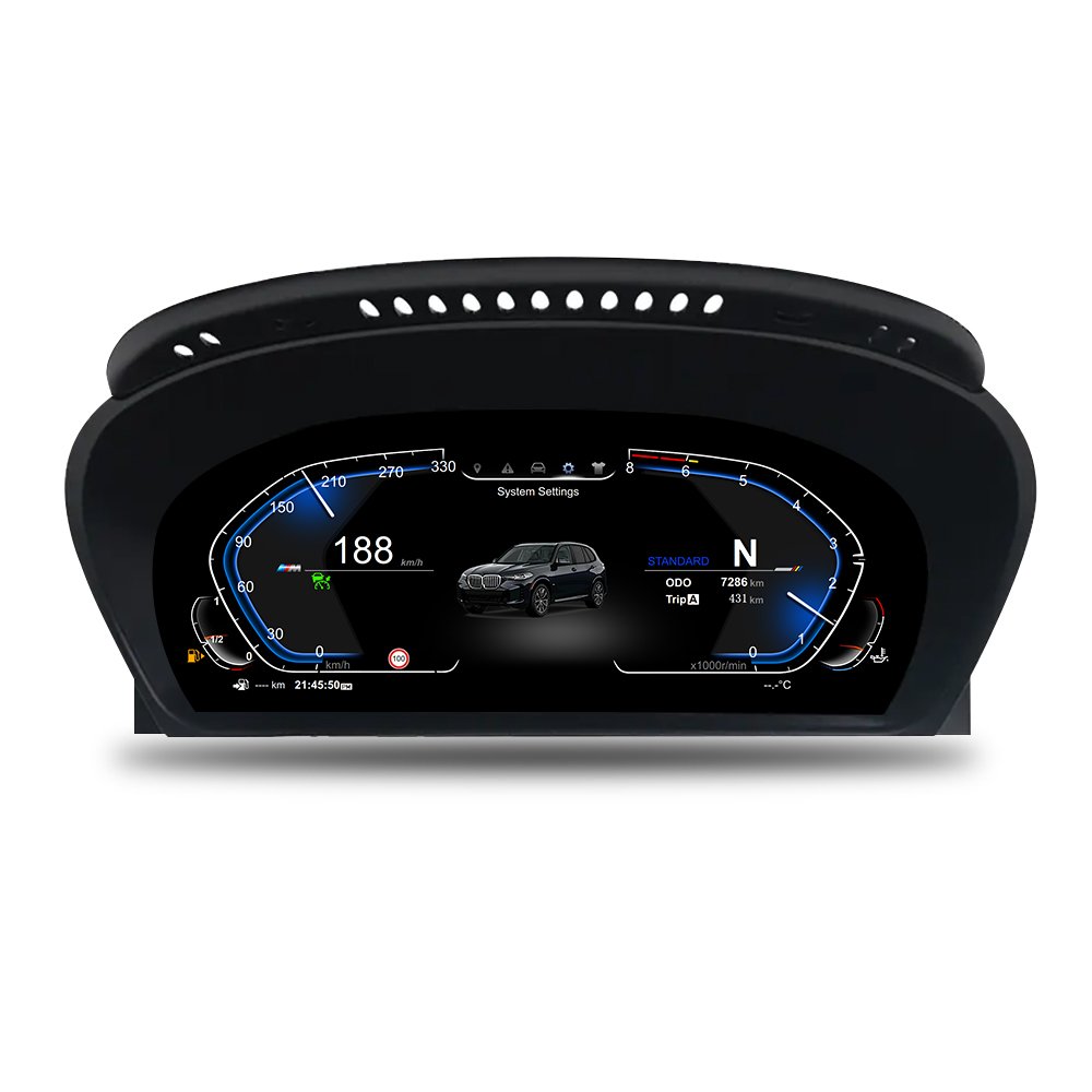 ZLH 12.3" LCD Speedometer Digital Dashboard Cluster Speed Meter Screen Auto Meter for BMW 5 Series E60 E61 2003 - 2009 LINUX