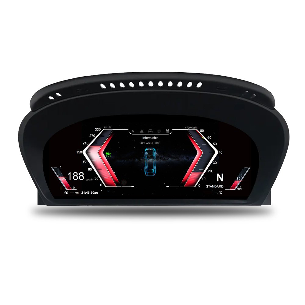 ZLH 12.3" LCD Speedometer Digital Dashboard Cluster Speed Meter Screen Auto Meter for BMW 5 Series E60 E61 2003 - 2009 LINUX