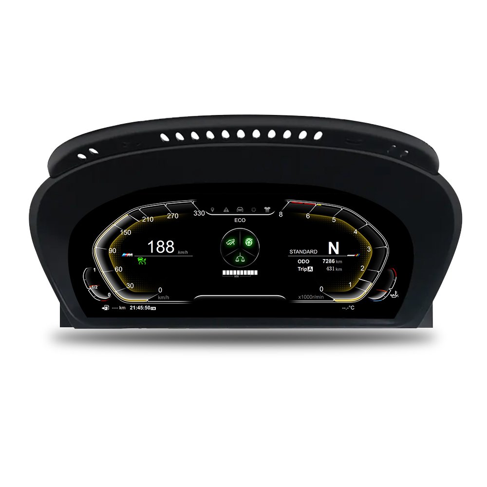 ZLH 12.3" LCD Speedometer Digital Dashboard Cluster Speed Meter Screen Auto Meter for BMW 5 Series E60 E61 2003 - 2009 LINUX