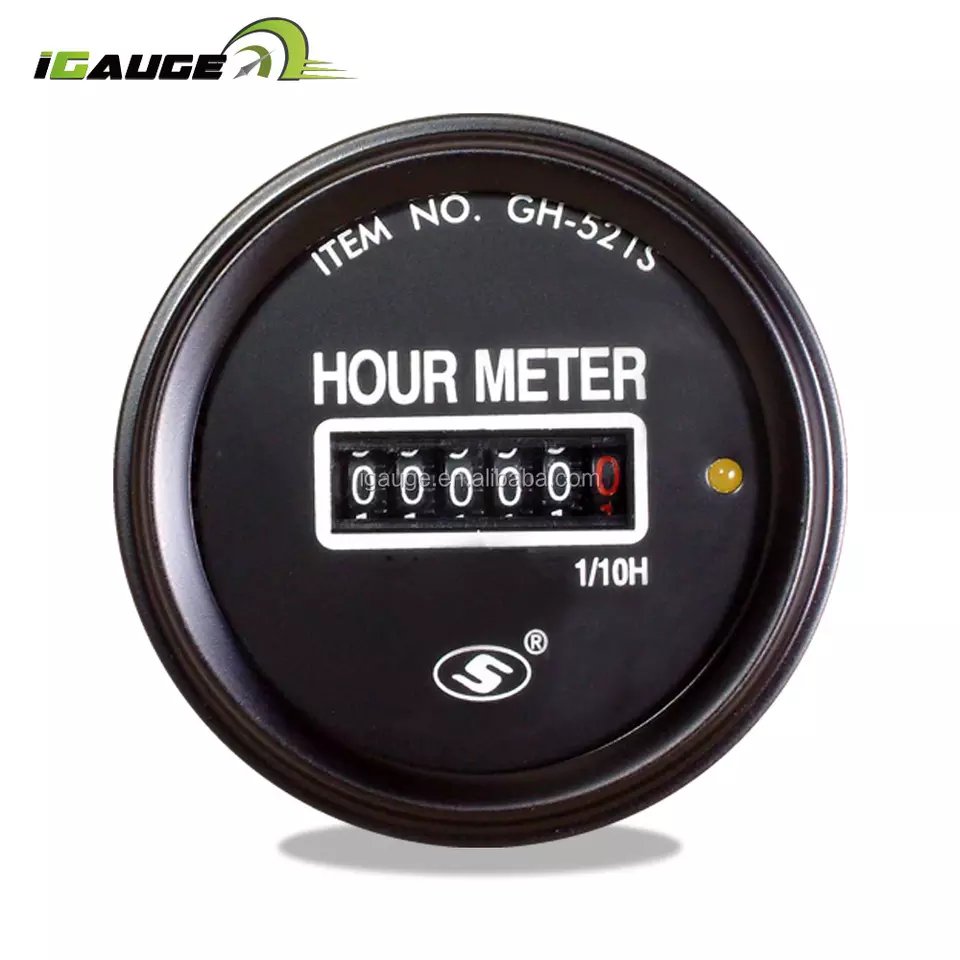 52 mm Auto Meter for Heavy Machines 6V-50V Generator Hour Meter