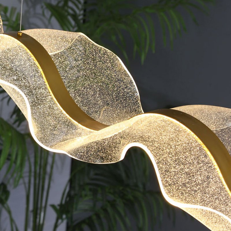 Customized Rectangle Acrylic LED Pendant Light Nordic Modern Gold Luxury Designers Chandelier for Kitchen Bars Front Desk