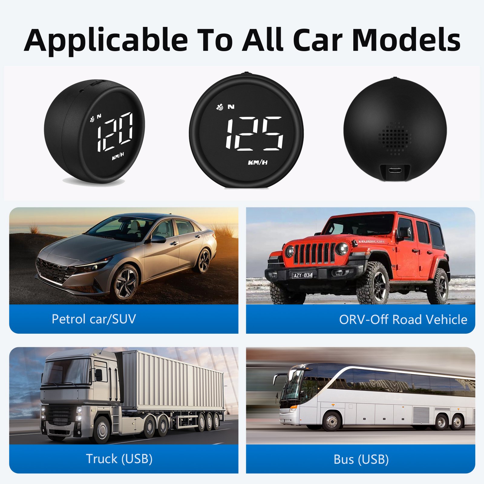 Car HUD GPS Gauge Head up Display G1 Auto Speedometer Suitable Universal Meter