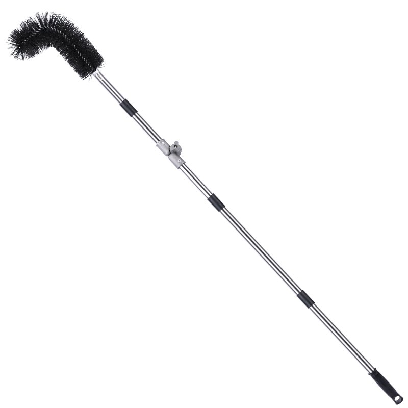 Stainless Steel Pipe Roof Gutter Cleaning Brush with Telescopic Extendable Pole Easy Remove Leaves Home Cleaning Supplies