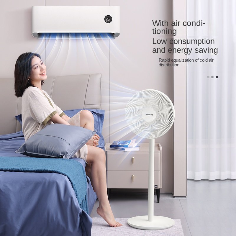 Philips Electric Fan High Wind air Circulation Household Remote Control Vertical Strong Soft Sound Intelligent Shaking Head