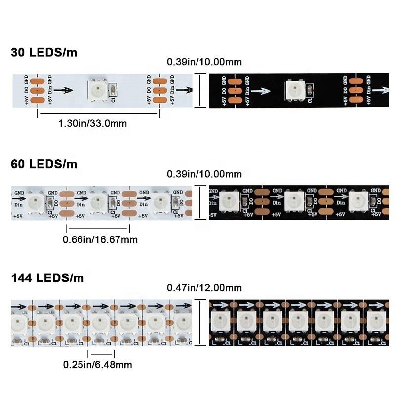 DC5V WS2812B WS2812 WS 2812b 5V 60led/m 144 Pixel RGB Addressable WS2812b LED Strip