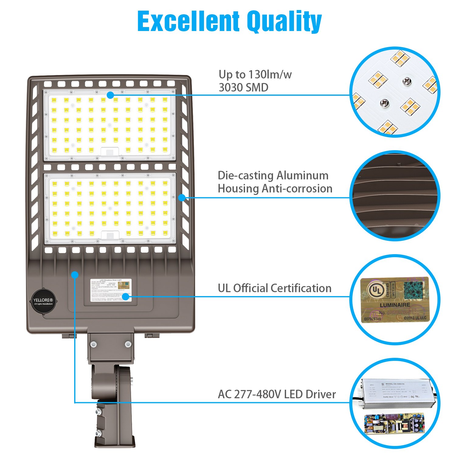 LED Area Light US Waerhouse 100W 150W 200W 400W UL DLC ETL IP65 Outdoor LED Stadium Road Parking Lot Shoebox Street Flood Lights