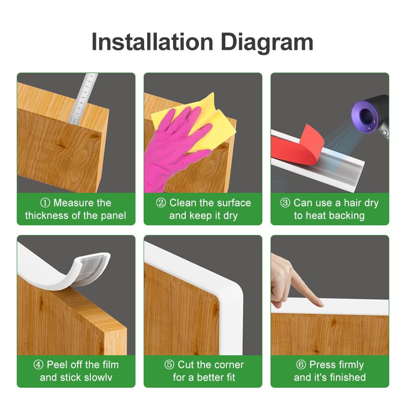 U-Shaped Self-Adhesive Wood Board Edge Banding Flexible Furniture Strip Pattern Trim Cabinet Repair Moulding Processing Service