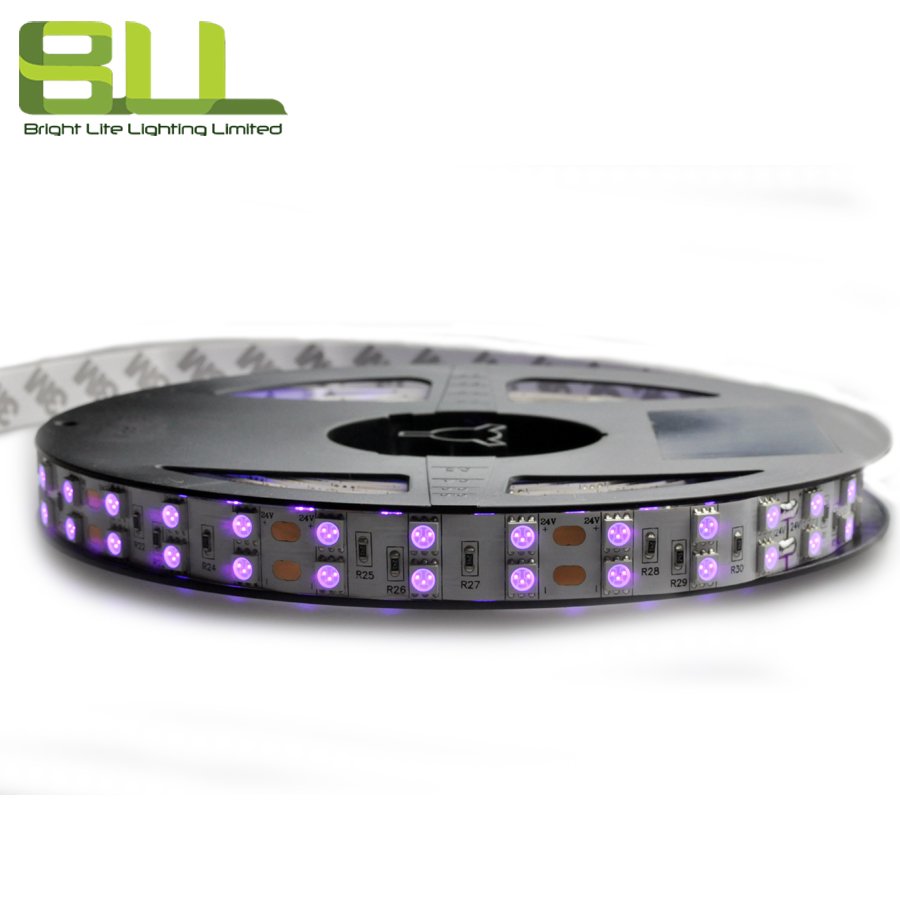 Flexible SMD 5050 120leds/m Purple UV 365nm 385nm Double Row Led Strip for KTV Hotel Ceilling Decoration