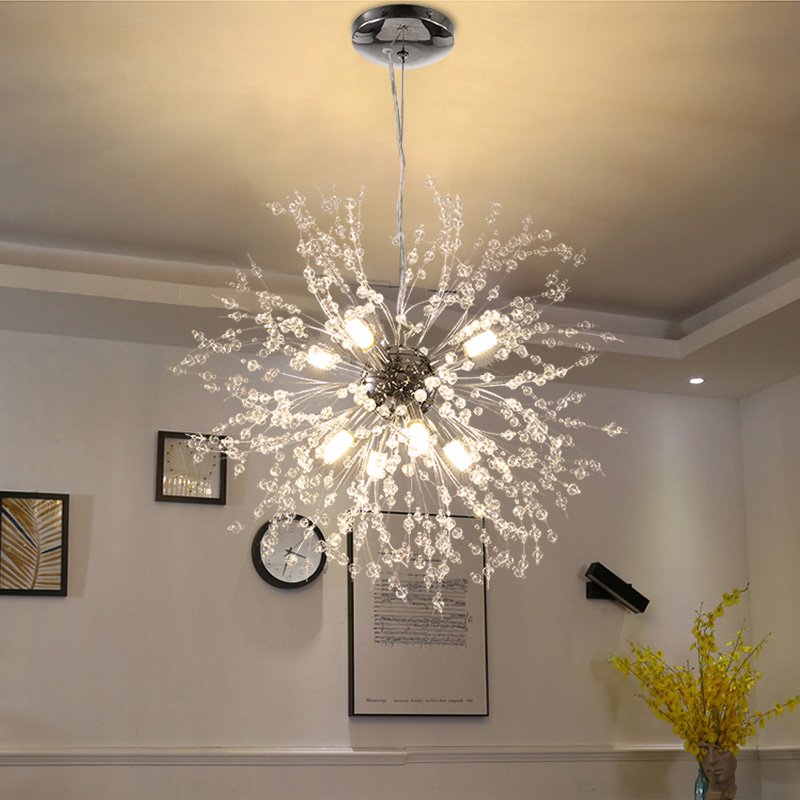 JYLIGHTING Contemporary Led Chandelier Pendant Light Kitchen Island Pendant Lights Nordic Round Crystal Chandelier