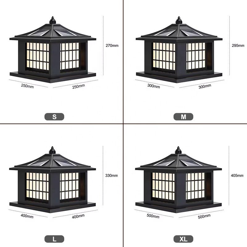 Hotel Villa Park Waterproof IP65 Garden Lighting Glass LED Solar Column Main Door Light Modern Outdoor Column Light