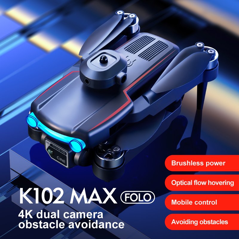 K102 MAX Drone Obstacle Avoidance Wifi Fpv Rc Professional Drone With 4K HD Dual Camera Mini Drone Kids Toys Gift Quadcopter