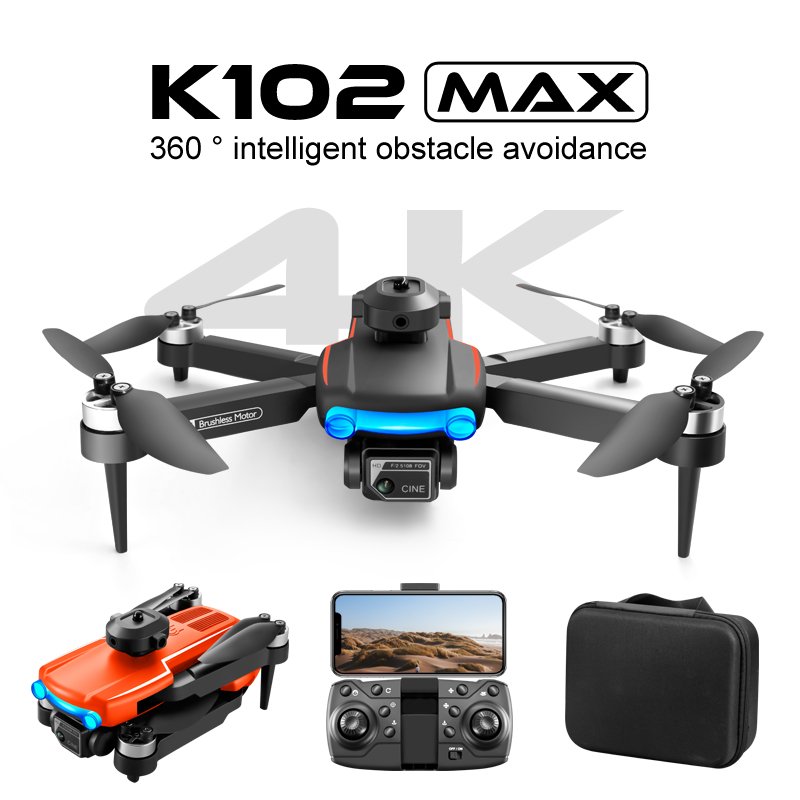 K102 MAX Drone Obstacle Avoidance Wifi Fpv Rc Professional Drone With 4K HD Dual Camera Mini Drone Kids Toys Gift Quadcopter
