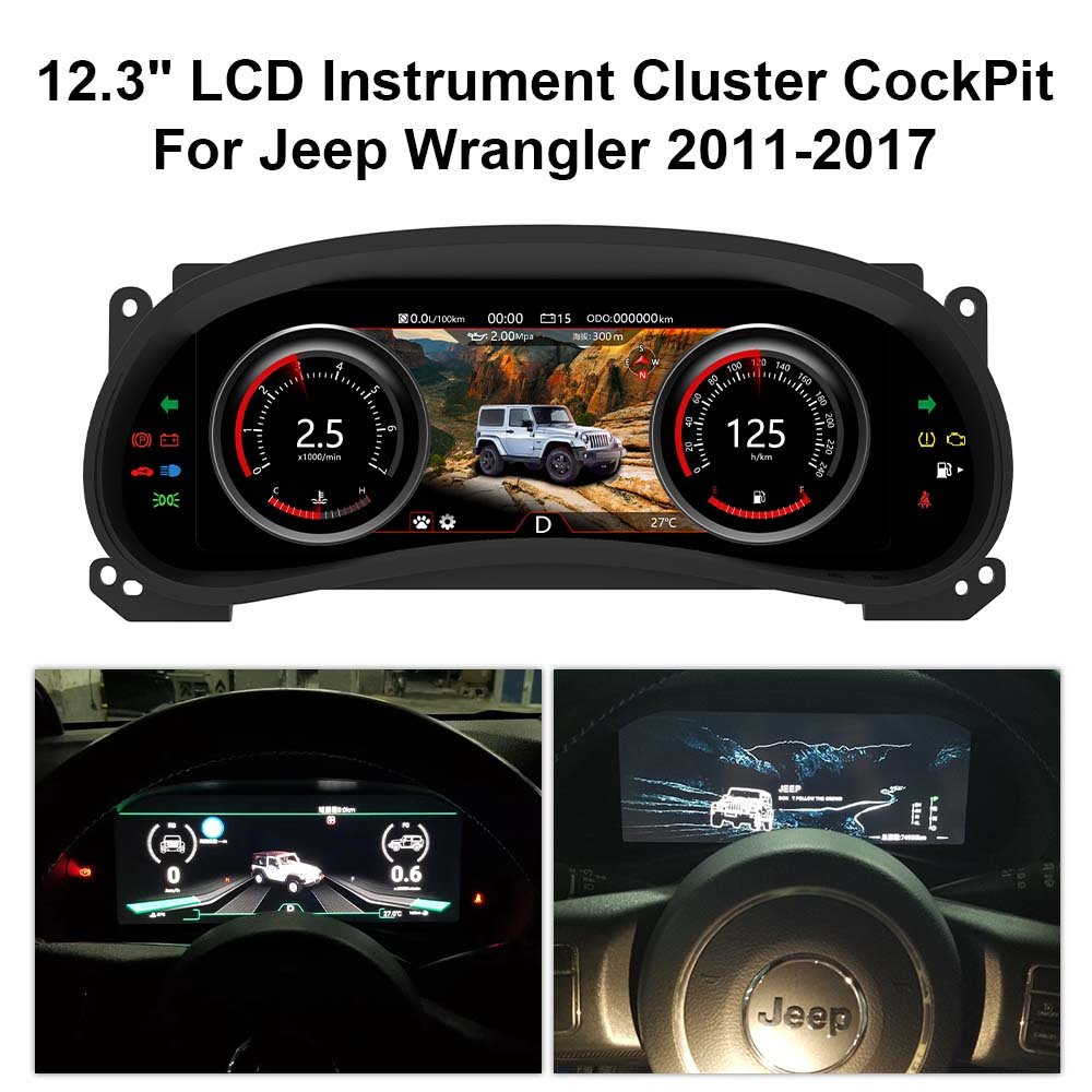 Digital Cluster New Upgrade LCD Dashboard Speedometer Digital Cluster LINUX System Auto Meter for Jeep Wrangler 2011-2017