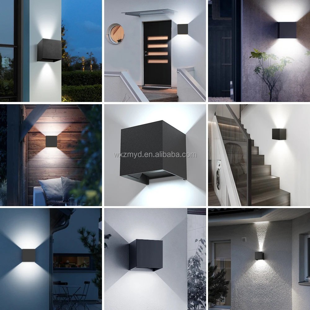 12W Waterproof IP65 Garden Lights 85V-265V Exterior Wall Lamp for Courtyard Corridor Interior Lighting Led Outdoor Wall Light