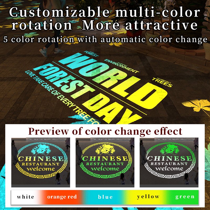 Free Custom Logo Gobo Projector Advertising Lights 60W/100W/150W LED Sign Wall Projection Lamp Outdoor Waterproof IP67 HD&Bright