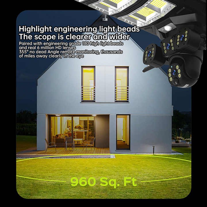 Omsen Hot Sale Smp- Xa01 3 in 1 Solar Powered Sun Street Lamp Light 450W With Camera Cctv Wifi 4G Sim Card for Farm Garden