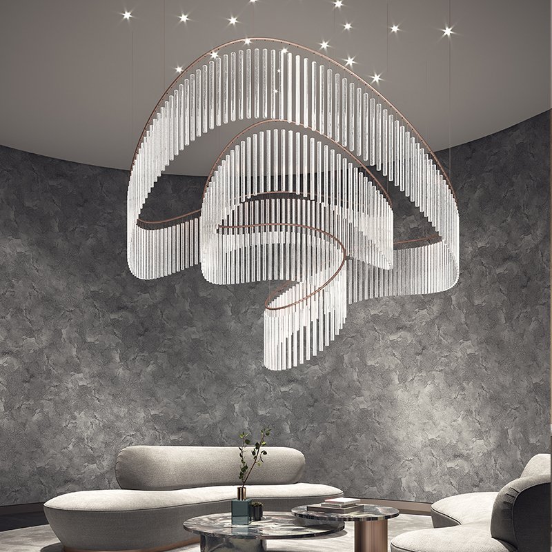 Large Chandeliers Pendant Lights Luxury Stairs Ceiling Crystal Chandeliers