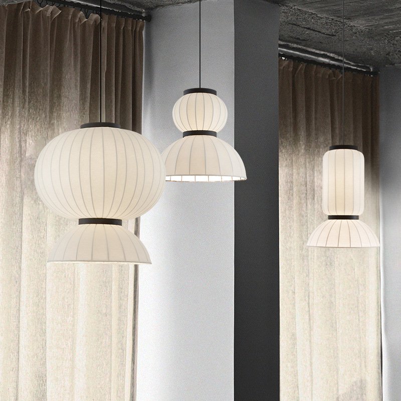 Creative Japanese Handmade Rice Paper Pendant Lamp Wabi Sabi Hotel Living Room Decorated Lantern Paper Lamp