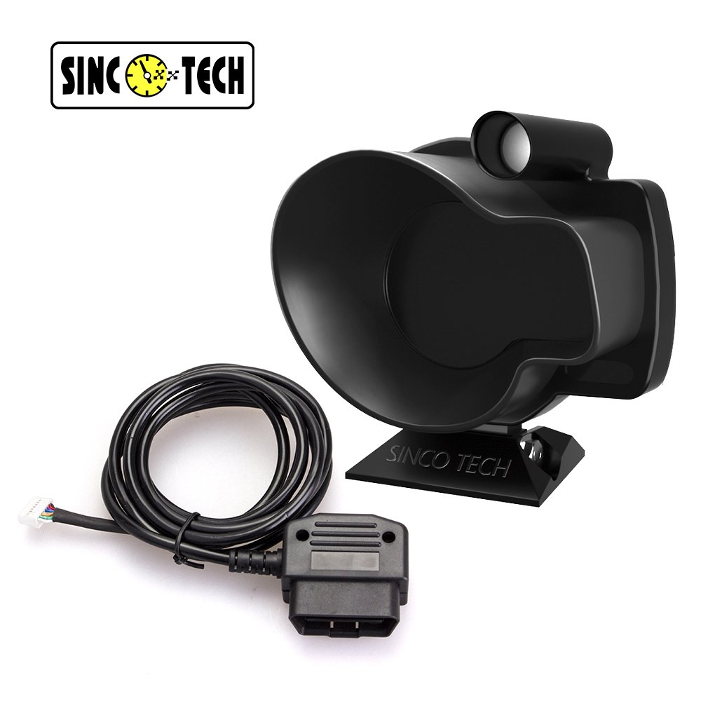 Sinco Tech Universal OBD Ii OBD2 Auto Meter Gauge LCD Display 18-in-1 Speedometer Smart Digital Tachometer (DO916-OBD)