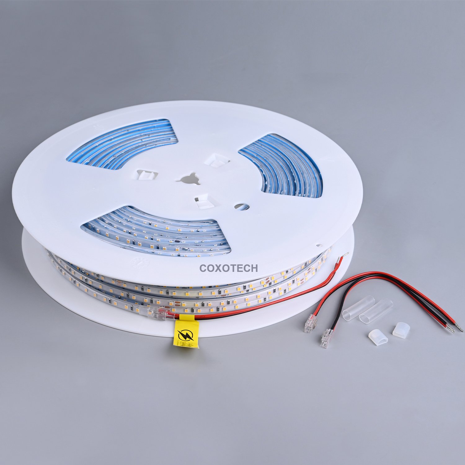 Coxo Silica Ac220v 230v Dimmable High Voltage Cob Bendable Warm White 120 Led Strips Lights 2835 Waterproof 50m 100m