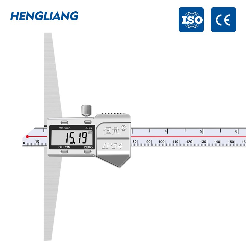 High Precision 0-200mm Digital Depth Gauge Stainless Steel IP54 Metal Shell Vernier Electronic Caliper