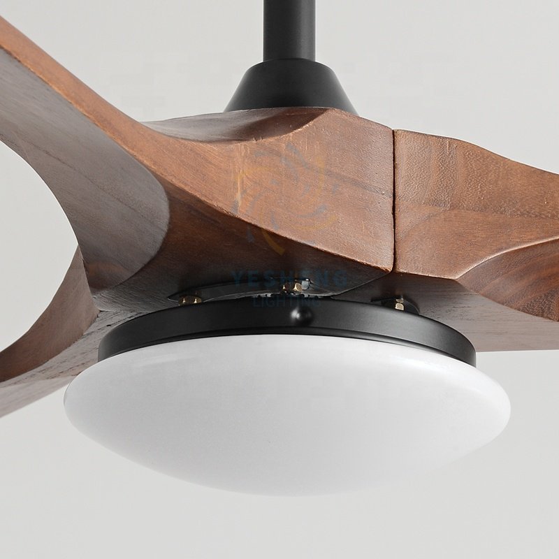 C008 Wood Grain Ceiling Fan Light 36/42/52/60/70/90 INCH High Air Volume DC Motor APP Control with Remote Switch