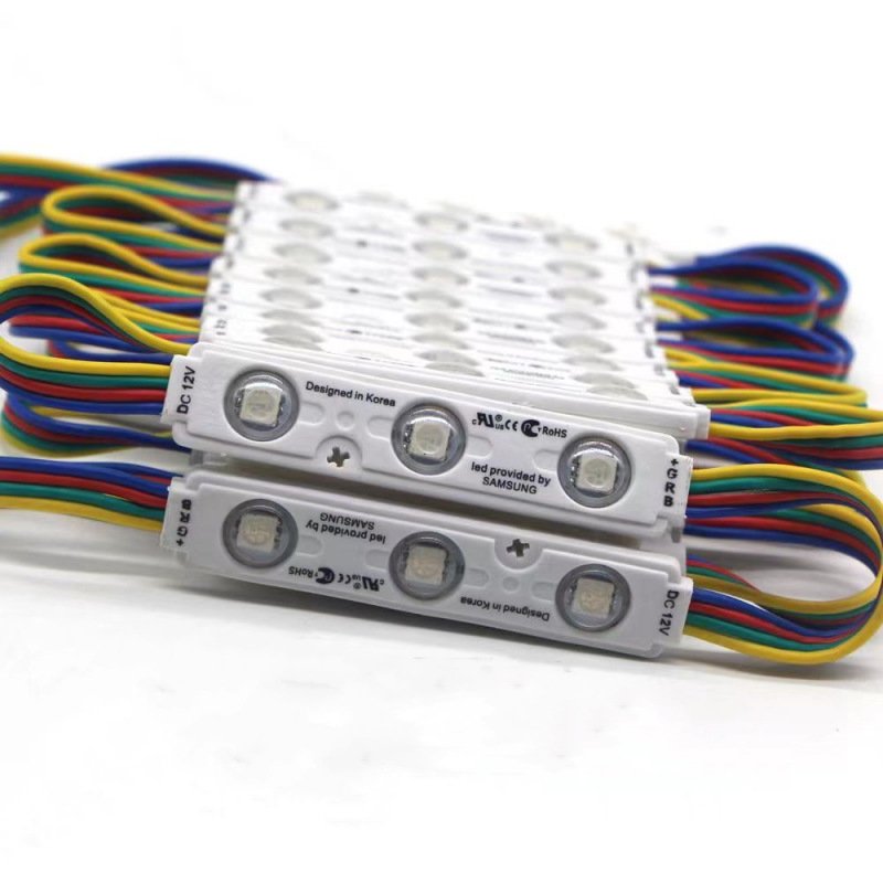 DC 12V SMD 5050 RGB 1.5W LED Module 75*15mm Outdoor IP65 Waterproof for Channel Letters With Lens Injection RGB LED Modules