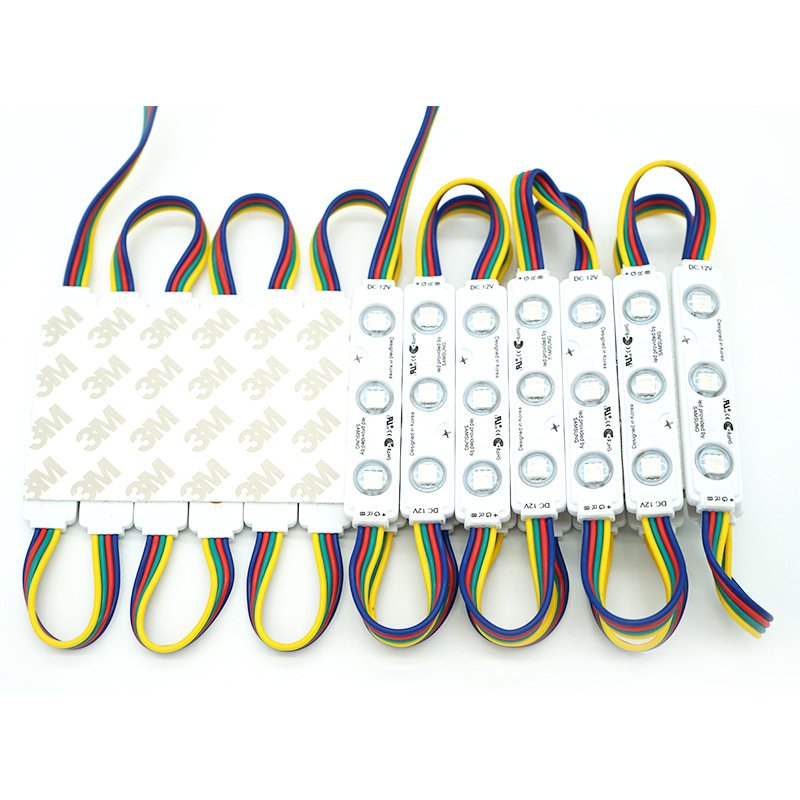 DC 12V SMD 5050 RGB 1.5W LED Module 75*15mm Outdoor IP65 Waterproof for Channel Letters With Lens Injection RGB LED Modules