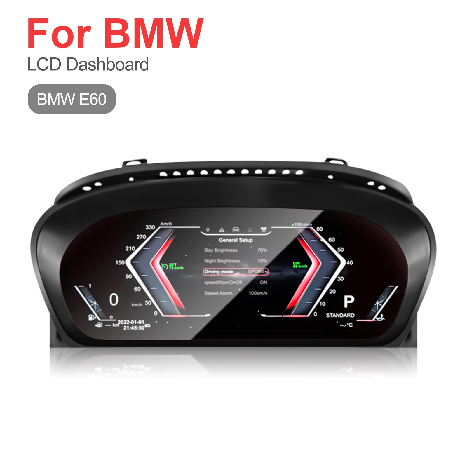 Navihua 12.3'' Original Car Digital Cluster Instrument for BMW 5 Series Old E60 E61 2003-2009 Automotive Dashboard Speedometer