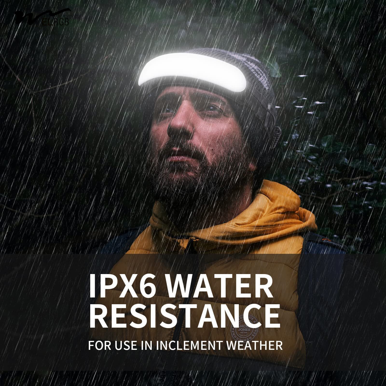 5000mAh 7500mAh1500 Lumen Super Bright WideBeam LED Headlamp USB-C Flashlight Headband Smart Bulbs for Forehead Fishing Hard Hat